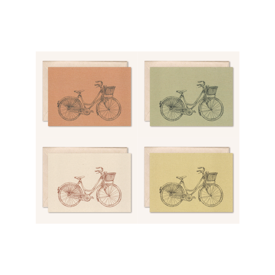 Duurzame kaart + envelop | Damesfiets | Vlierbloesem
