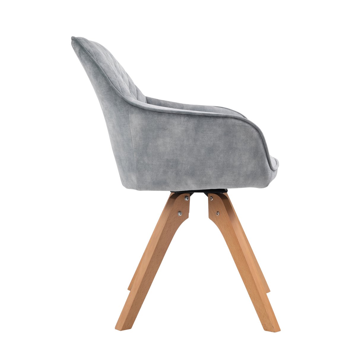 Fotel vintage aksamitny welur, szary