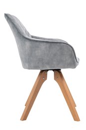Fauteuil vintage fluweel velours, grijs