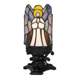 Tiffany Tafellamp Engel Ø 13x25 cm Grijs Glas Tiffany Bureaulamp