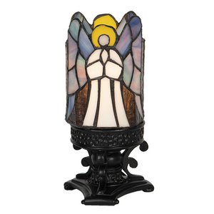 Tiffany Tafellamp Engel Ø 13x25 cm Grijs Glas Tiffany Bureaulamp