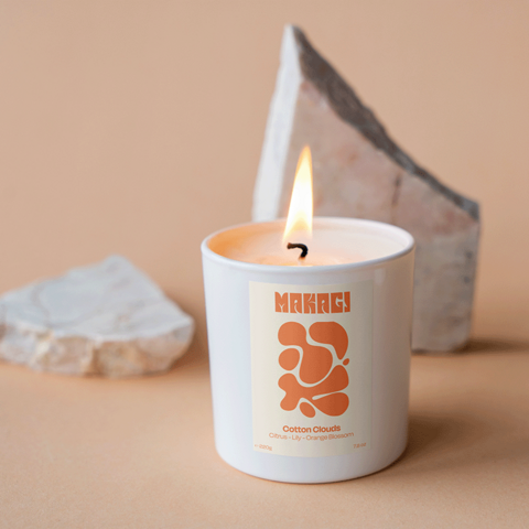 Duftkerze im Glas Cotton Clouds - Zitrus, Veilchen & Orangenblüte