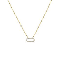Rhinestone Paperclip Pendant Light Point halskæde