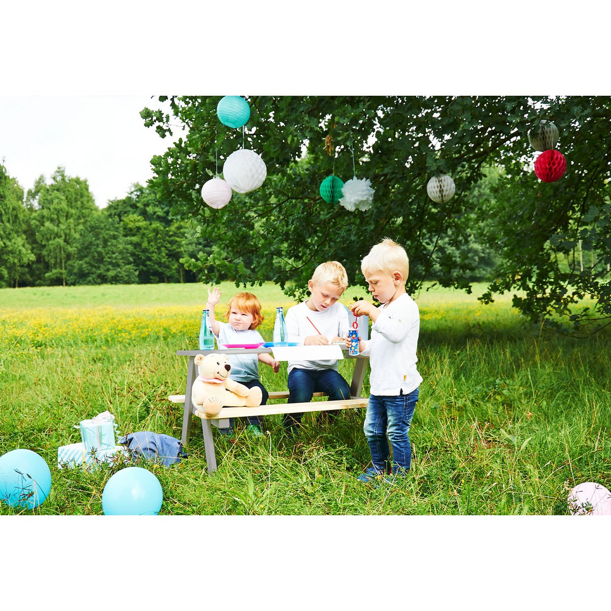 Children´s picnic bench „Nicki für 4”, grey
