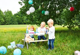 Children´s picnic bench „Nicki für 4”, grey