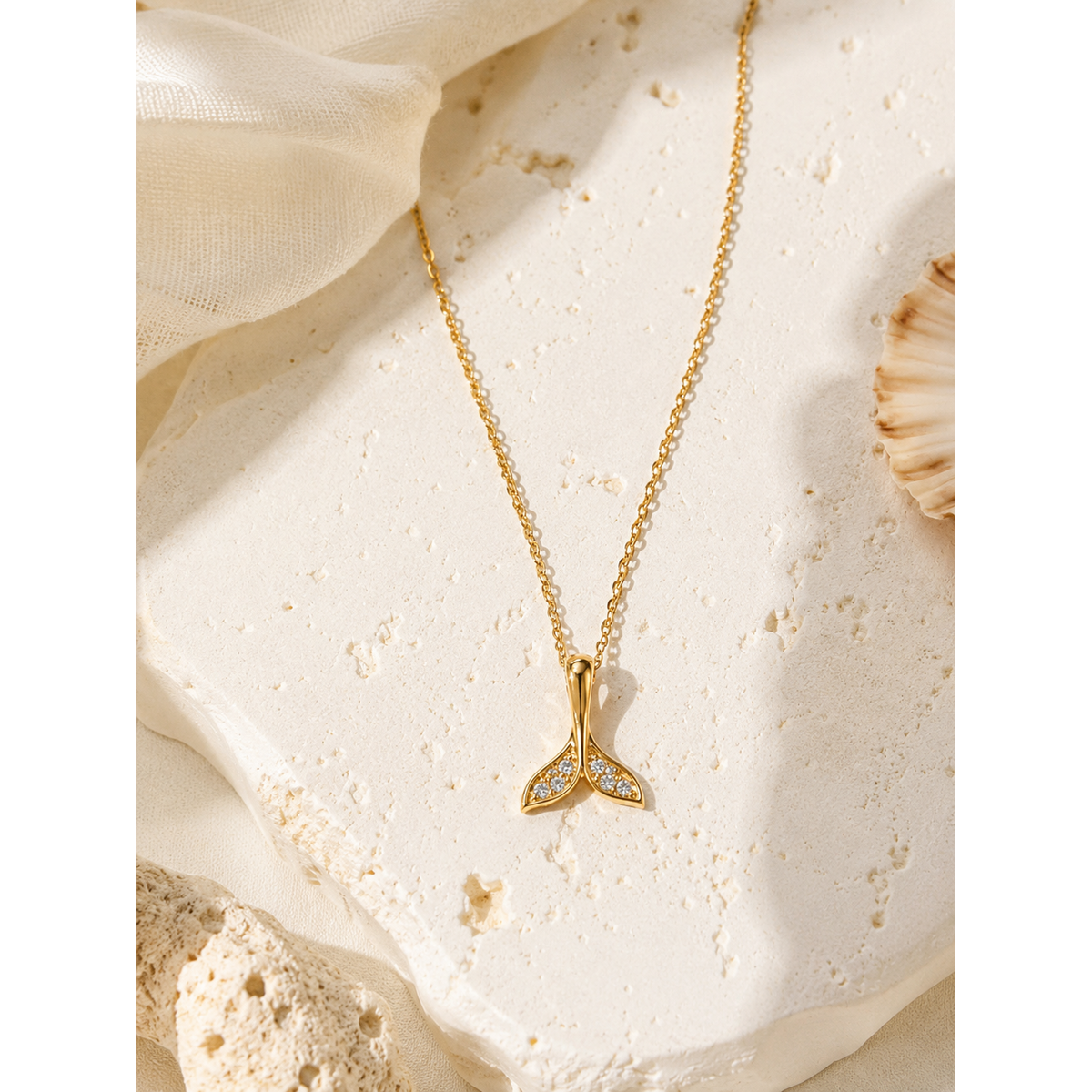 Der Schatz der Meereskönigin – Goldzirkon-Meerjungfrau-Halskette