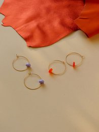 Lilac Dots Hoops made of stainless steel
