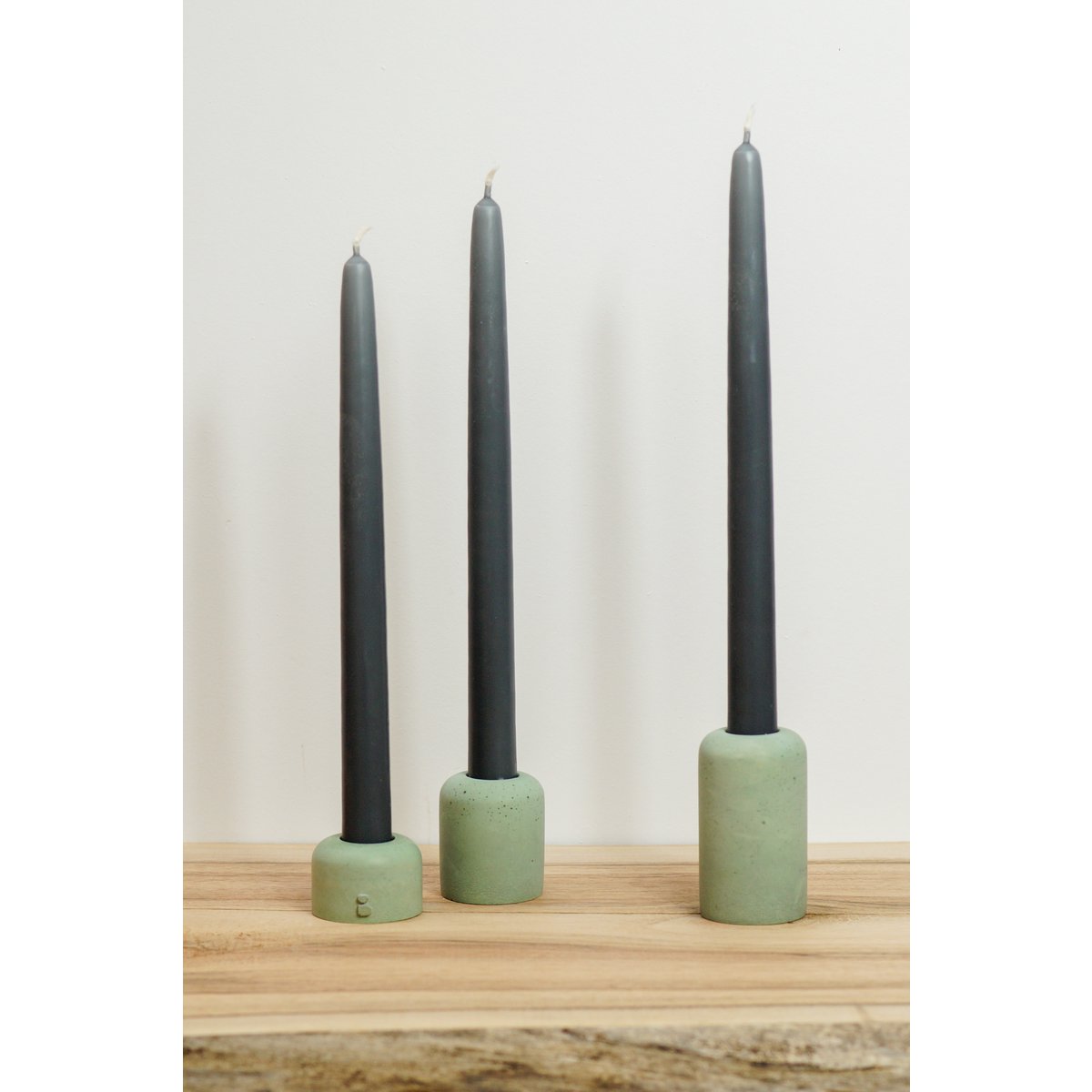 Green candle holders