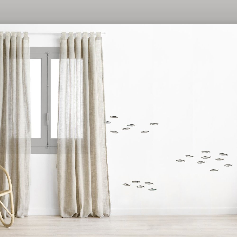 Watercolor sardine wall sticker
