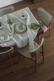 100% hør dug (250x145 cm) Grønne striber