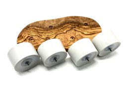 Serveerplank voor dipsauzen incl. 4 porseleinen schaaltjes