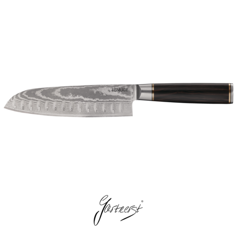 Gartnerst® Santoku knife »"LESSBLADE" 180mm / 7''«, Damascus steel