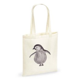 Bag de jute "Penguin" - Sac en tissu durable avec un motif animal