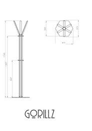 Gorillz Molto - Industrial - Appendiabiti in piedi - 14 ganci appendiabiti - Nero - Metallo