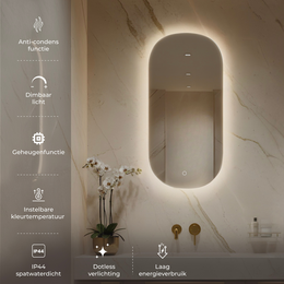Miroir de salle de bain LED Lumire Ray ovale 45x100 cm