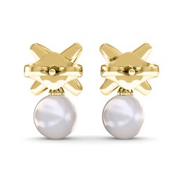 Pendientes Chris Pearl - Oro y Cristal