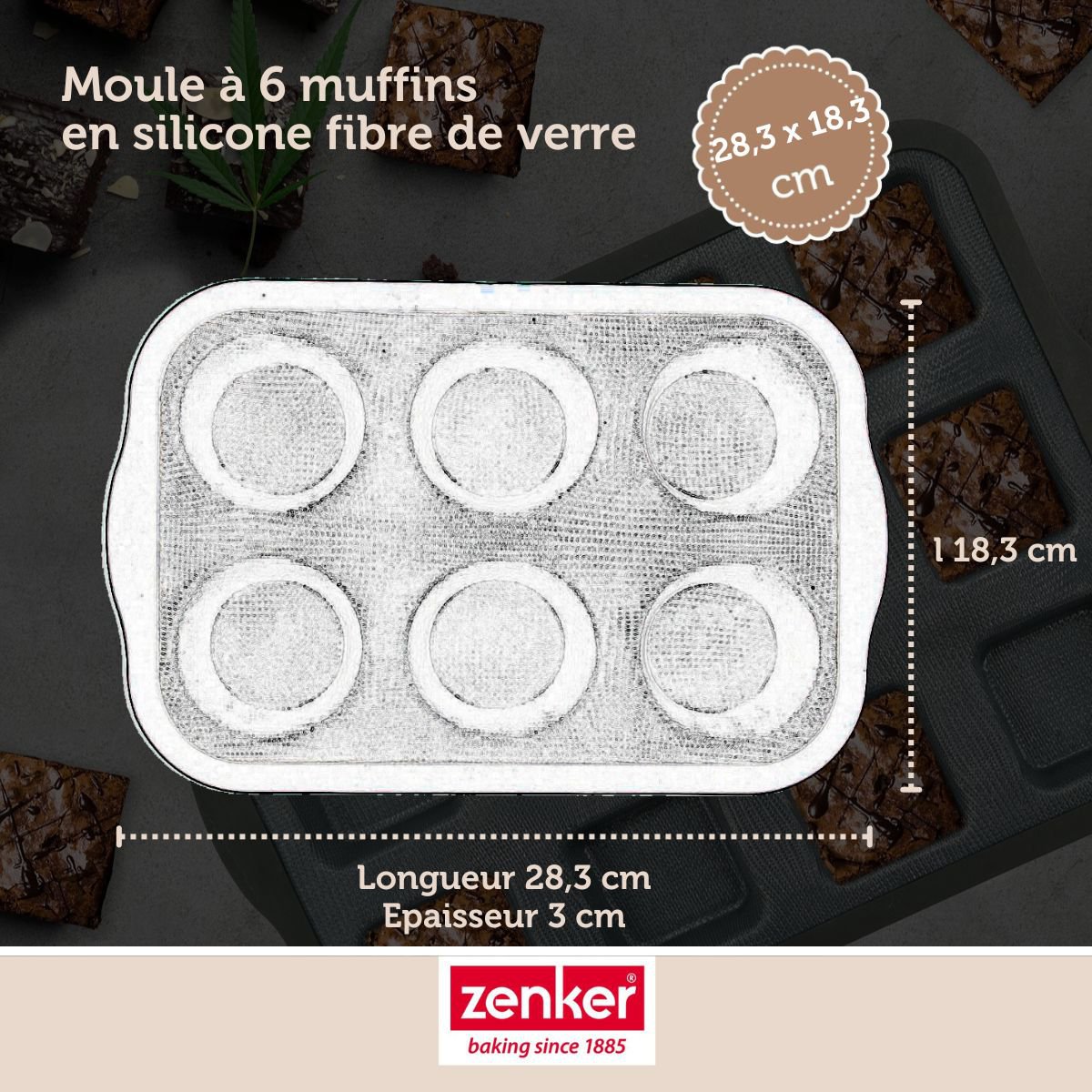 Foremki na muffiny 6 Zenker Silikonowe włókno szklane