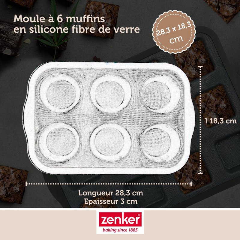 Teglia per muffin 6 stampi Zenker Vetroresina in silicone