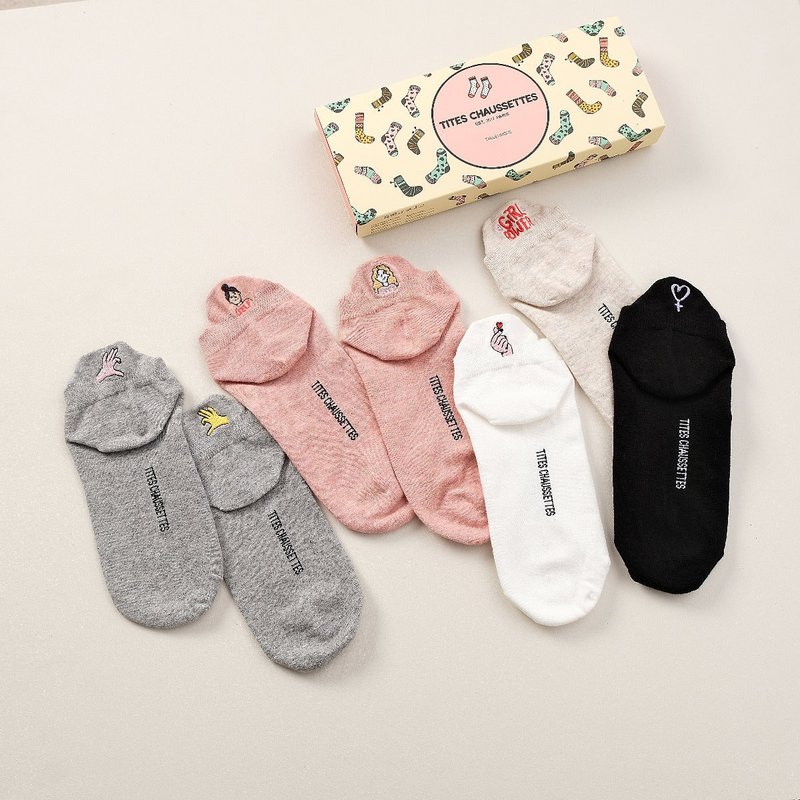 5er-Pack Damen-Sorority-Zungensocken I 35-41