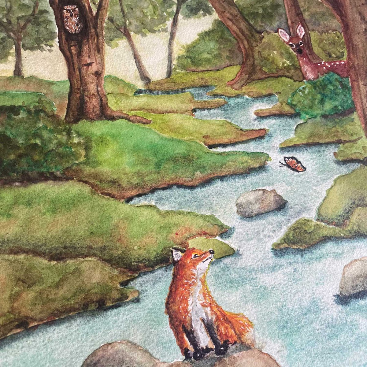 Fox in the Woods Poster (A3)
