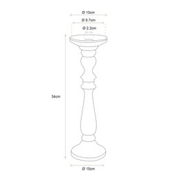 Candle Holder Glass Clear Large 10x34cm
