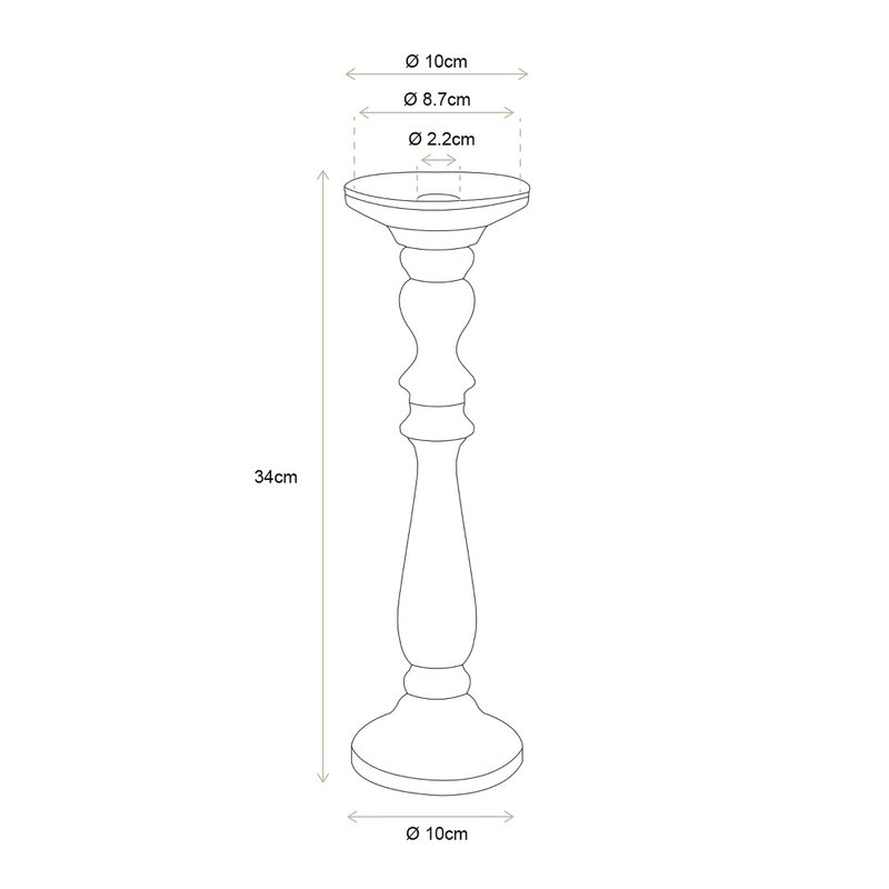 Candle Holder Glass Clear Large 10x34cm