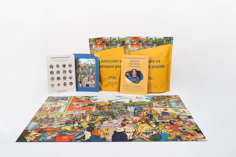 Tiere gegen Menschen Puzzel