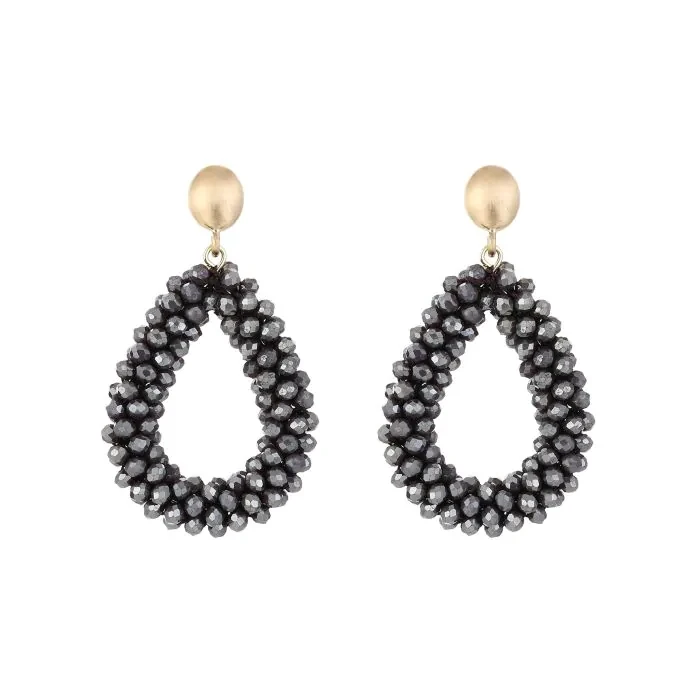 Les boucles d'oreilles de perles classiques tombent JE18370 - Deep Purple