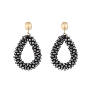 Classic beads earrings drop JE18370 - Deep Purple