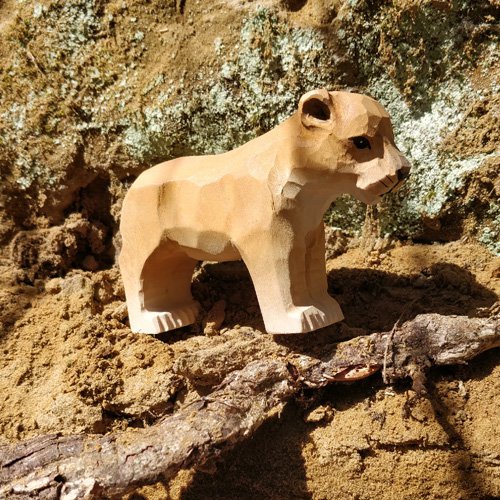 Wudimals® Wooden Lion Cub Animal Toy