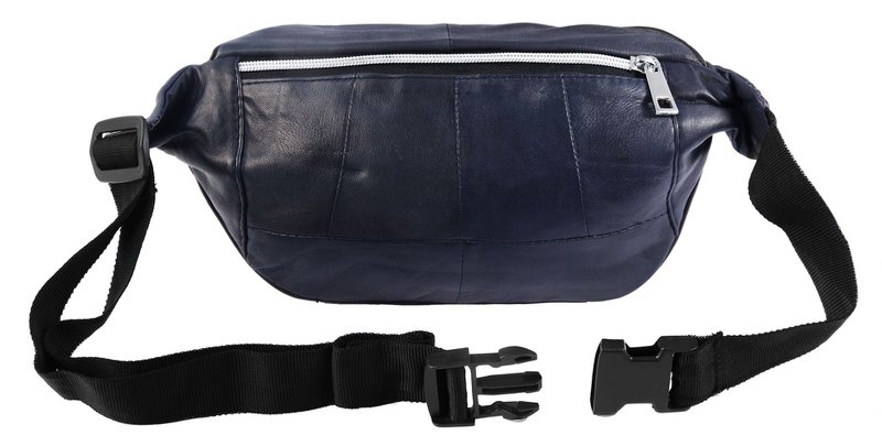 Steinmeister Hüfttasche/ Bauchtasche aus Echtleder, dunkelblau