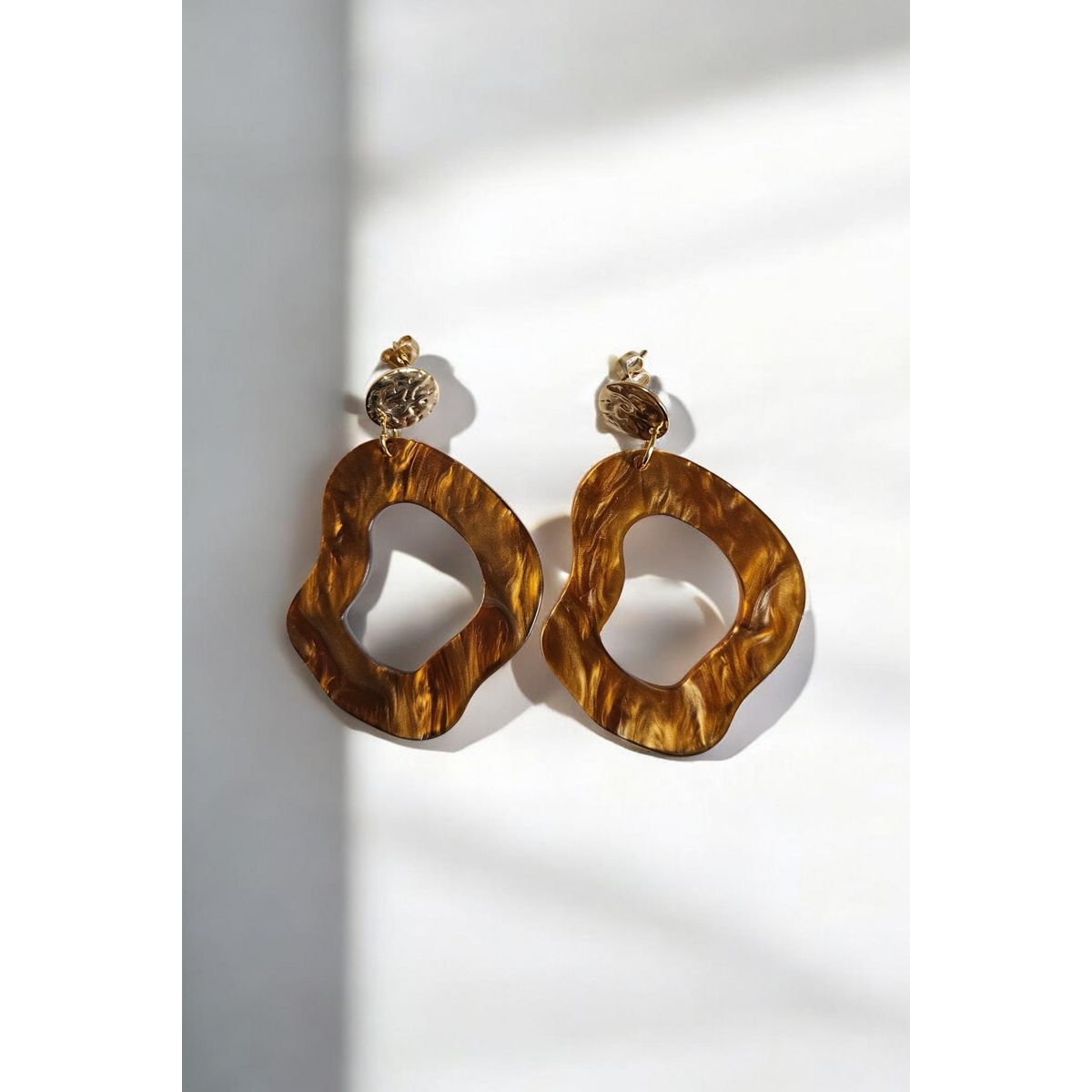 Pendientes ondas coñac