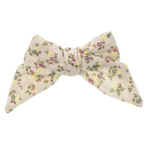 Haarschleife mit Blumen-Neondruck an der Haarspange