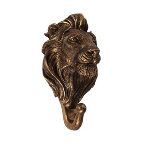 Leeuw Wandhaak 17 cm - Goud - Hars