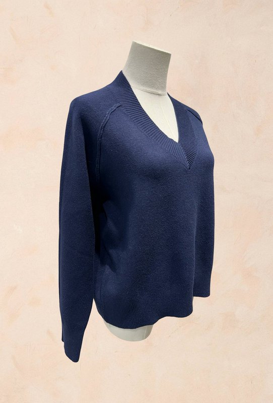 Jersey punto canalé manga larga cuello pico - Viscosa - 1336