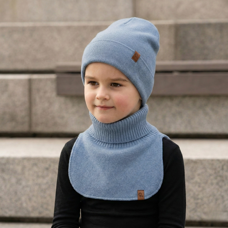 Calentador de cuello Dickie para niños de punto de merino y cachemira