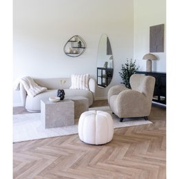 Praagse salontafelset - Beige, marmerlook, MDF, decorpapier, set van 2