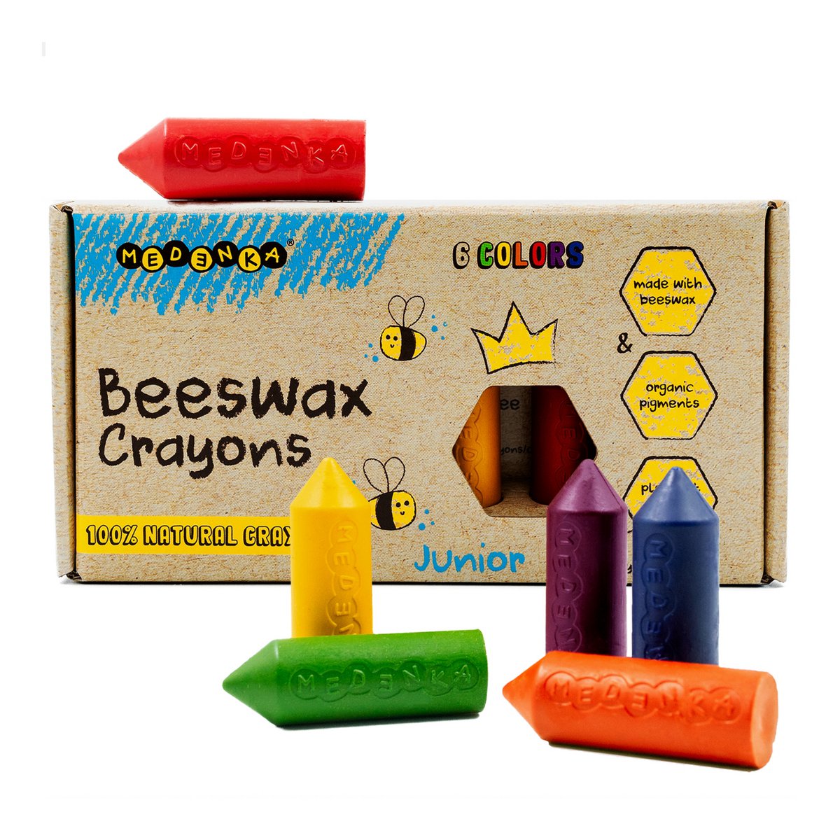 Crayones de cera de abejas Medenka Junior