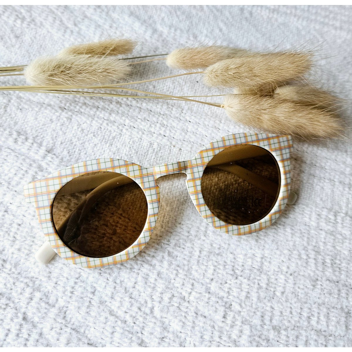 Gafas de sol para bebés y niños con cuadros UV400 - Beige