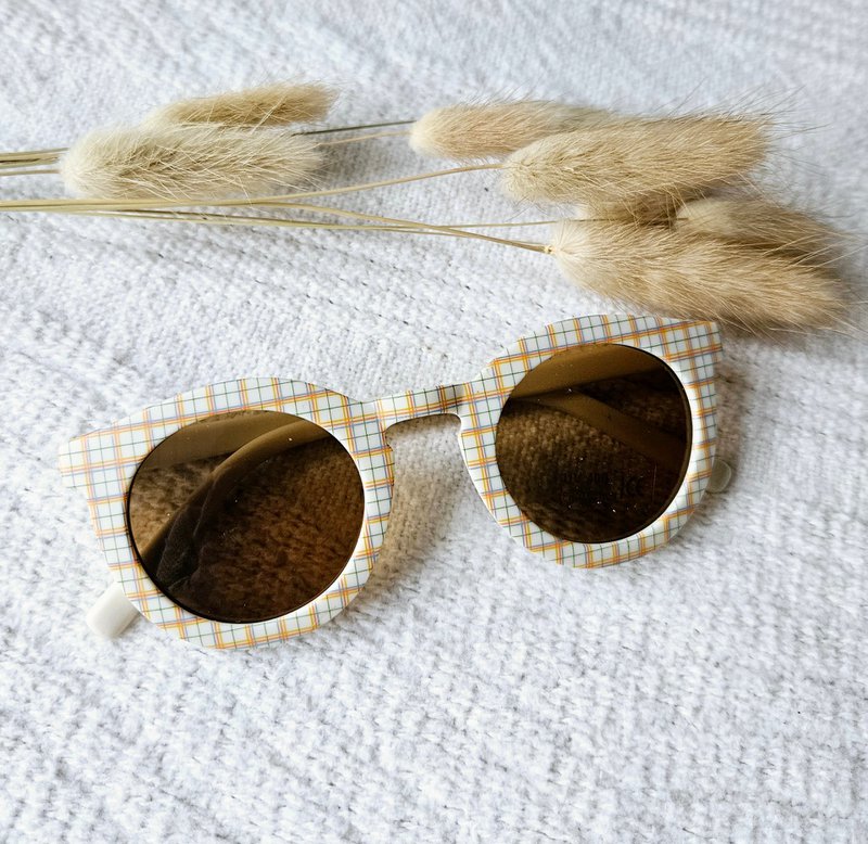 Gafas de sol para bebés y niños con cuadros UV400 - Beige