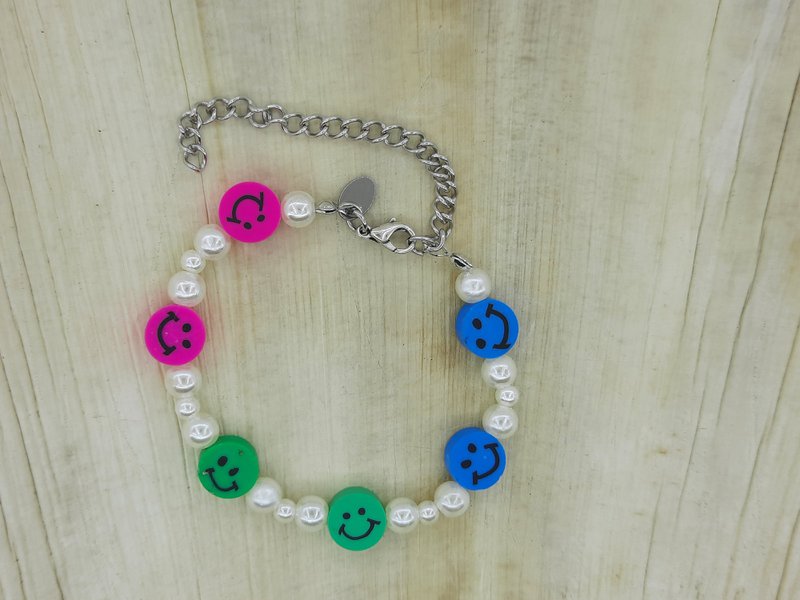 %23255 OW Pulsera infantil con smiley de perlas