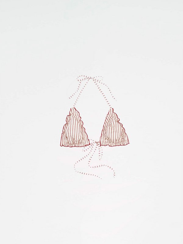 Haut de bikini froncé rayé Alchemist