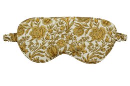 Maschera per dormire fatta a mano in tessuto Liberty London | Matilde / Ocra | Yoga e relax