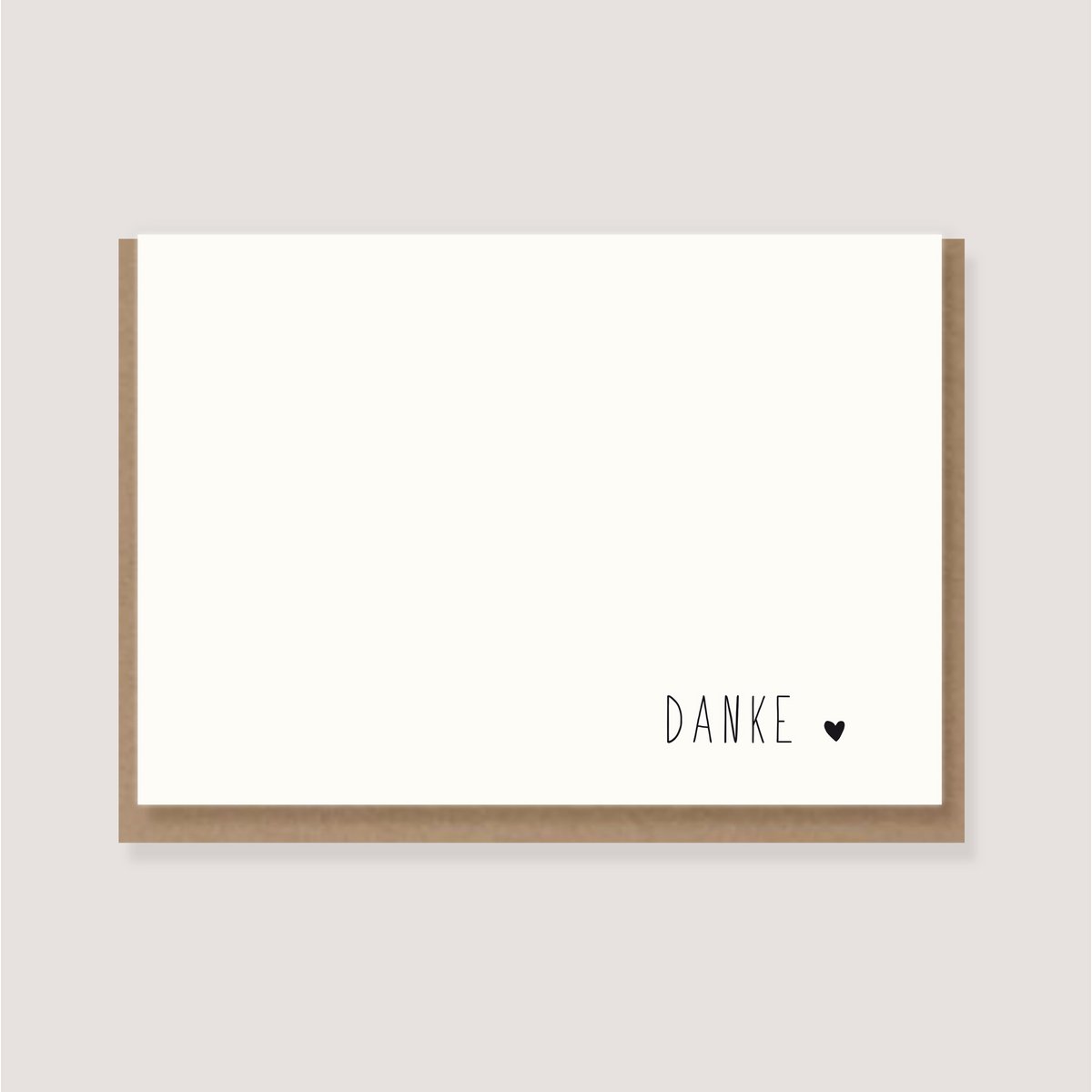 Carte pliée avec enveloppe - "Coeur - Merci"