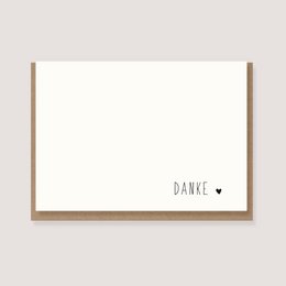 Carte pliée avec enveloppe - "Coeur - Merci"