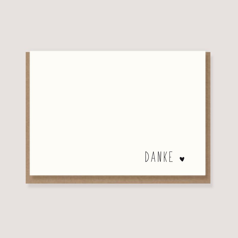 Carte pliée avec enveloppe - "Coeur - Merci"