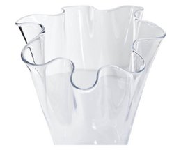 Vase glas bølget klart glas vase bord vase gennemskinnelig