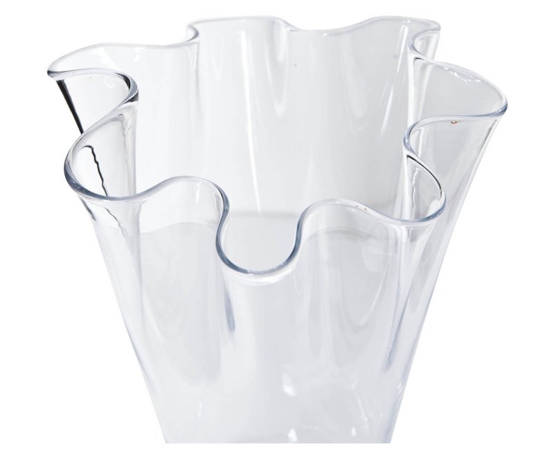 Vase glas bølget klart glas vase bord vase gennemskinnelig