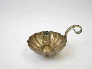 Metal candle holder 37, silver, bowl, W16xØ13xH10cm, antique silver