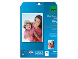 Inkjetfotopapier Sigel A4 Ultra 260grs superwit 20 vel zijdemat